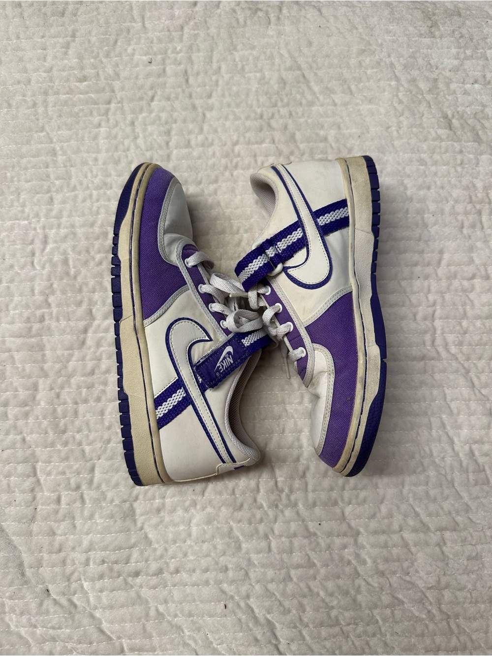 Nike Dunk Low White and Purple Sneakers